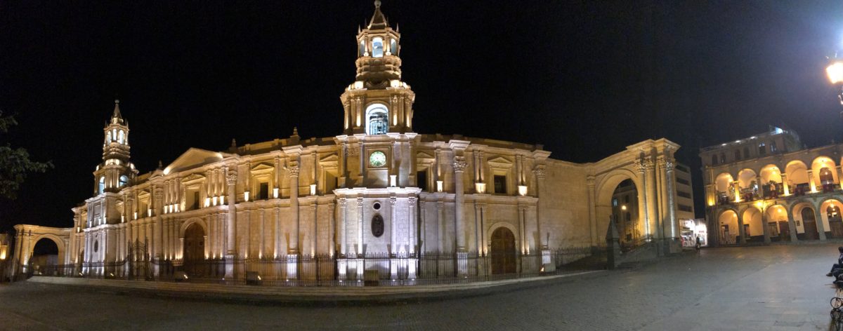 Building with clock tower in Peru