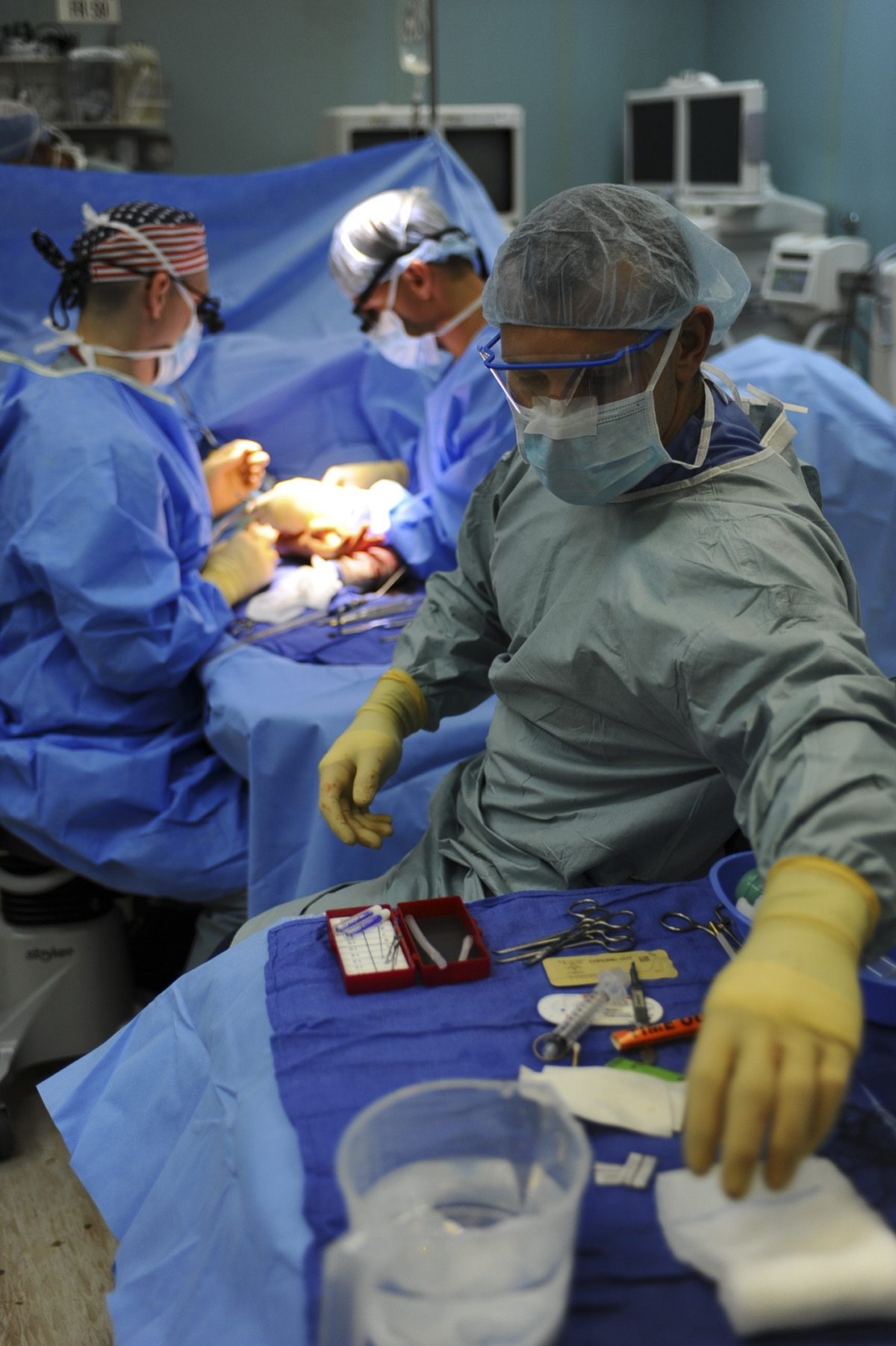 A team of medical professionals performing surgery.