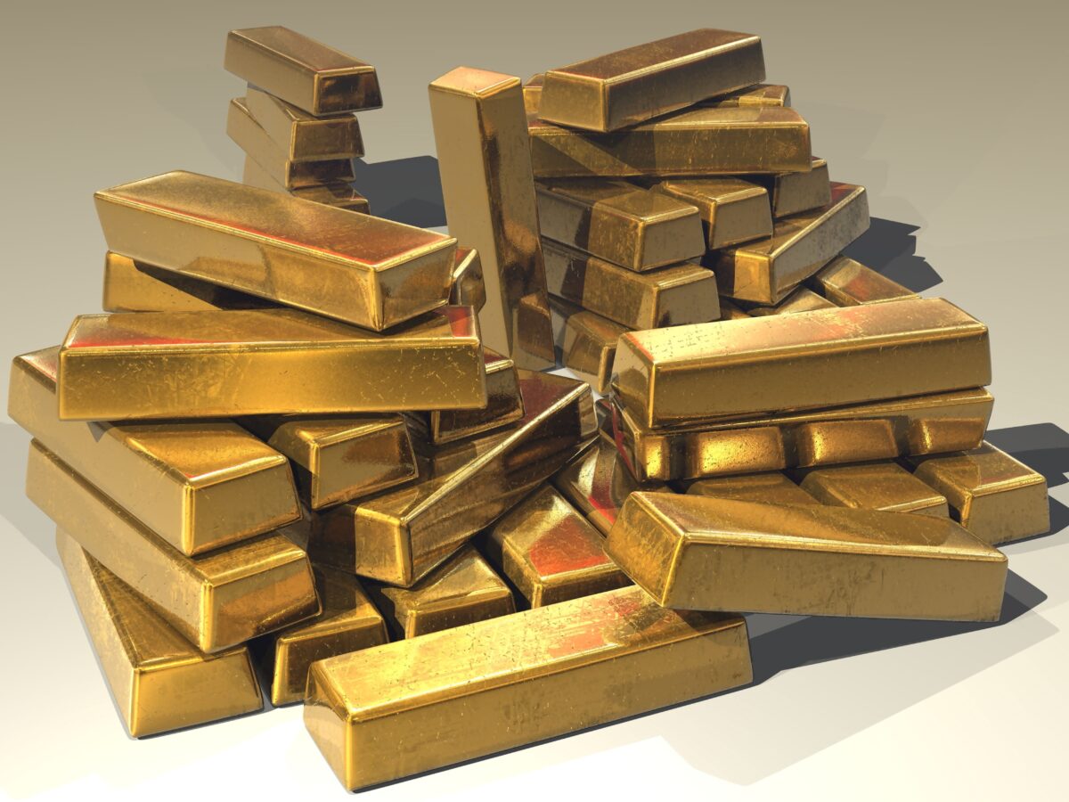 A stack of gold bars.