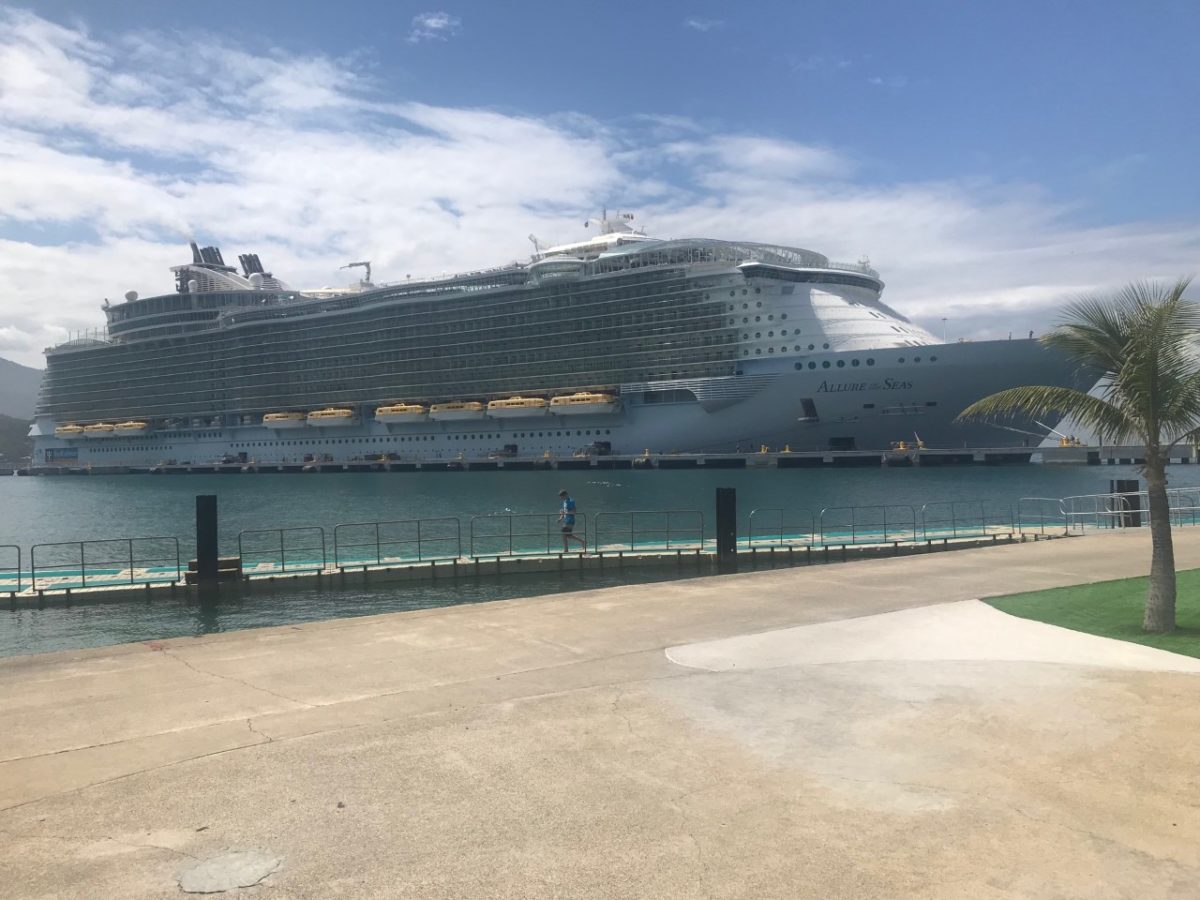 A cruise ship at Port.