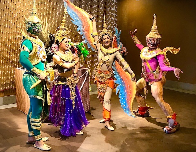 Thai dancers in traditional costumes.