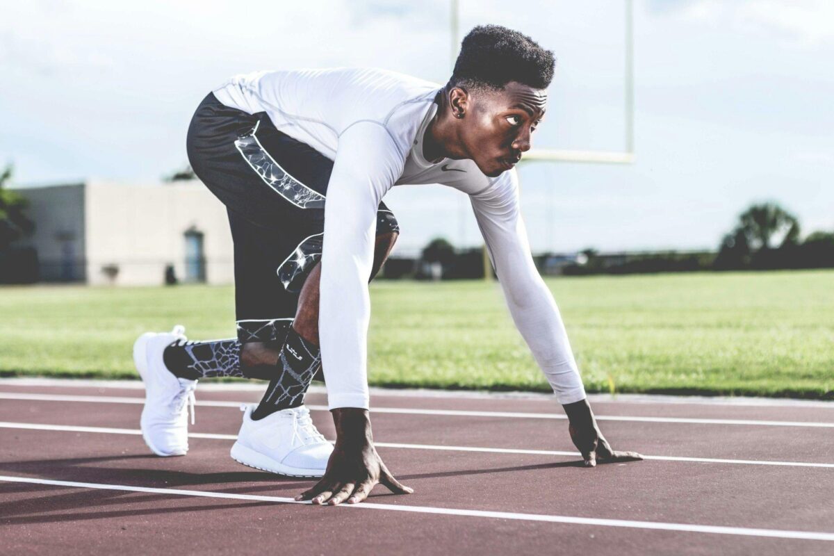 Runner in the start position.