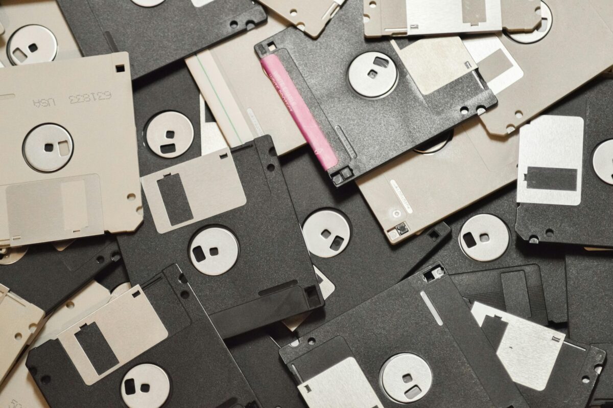 Small floppy disks.