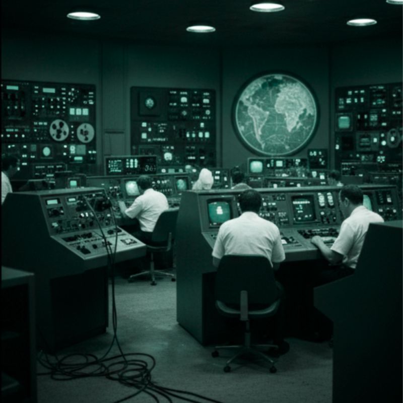 A control room for a space flight.