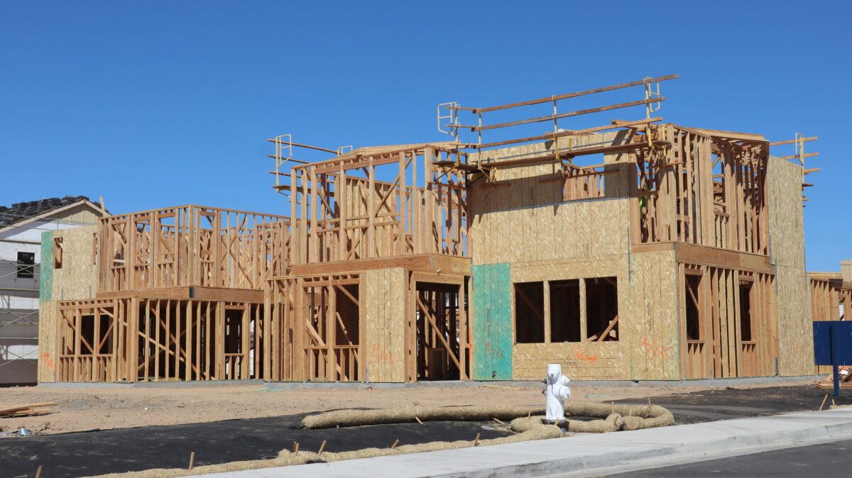 A house under construction.